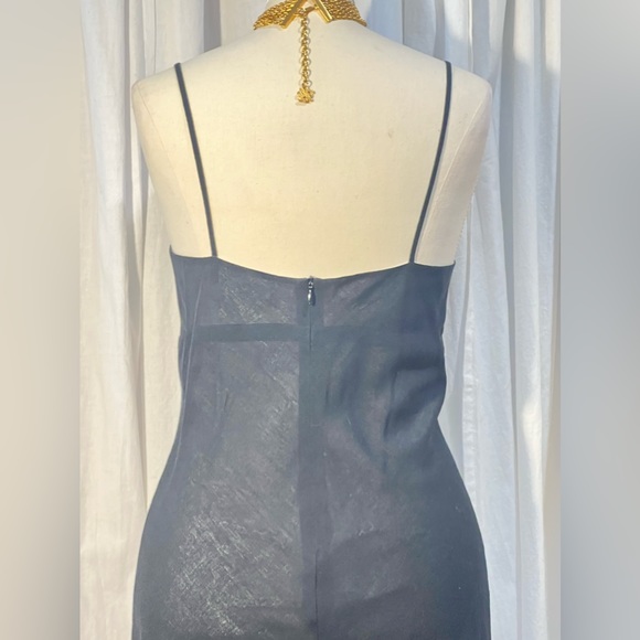 Helen Wang classic black empire waist A-line slip dress-wool blend-EUC - Picture 10 of 10